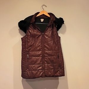 Chicos faux leather puffer vest